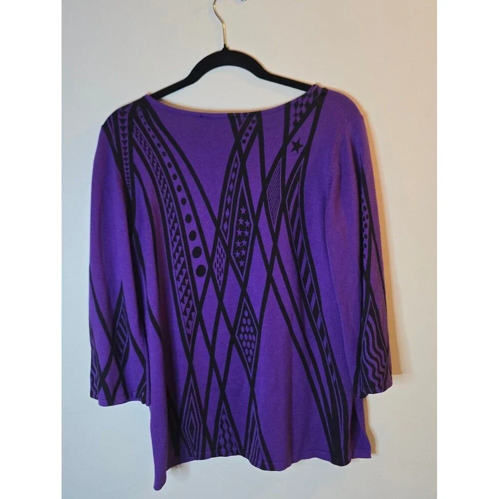 Bob Mackie Wearable Art 3/4 Sleeve Sweater